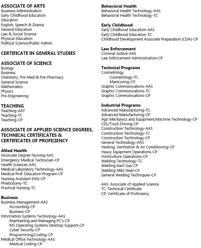Programs of Study Phillips Community College